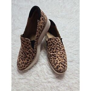 Dr Scholl's Be Free Energized Slip-On Leopard Wedge Faux Suede Sneakers Size 7M